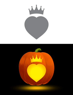 Crown and Heart Pumpkin Stencil