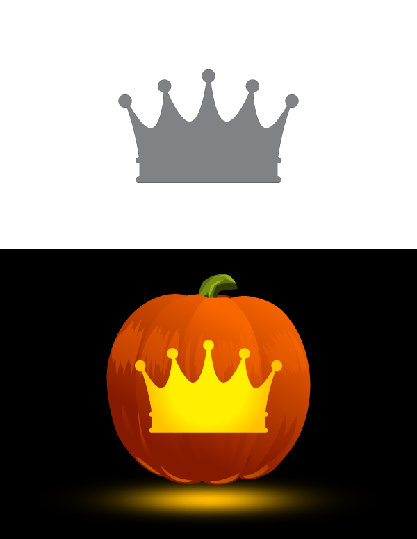 princess crown pumpkin carving stencil
