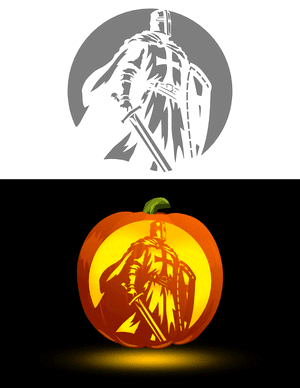 Crusade Knight Pumpkin Stencil