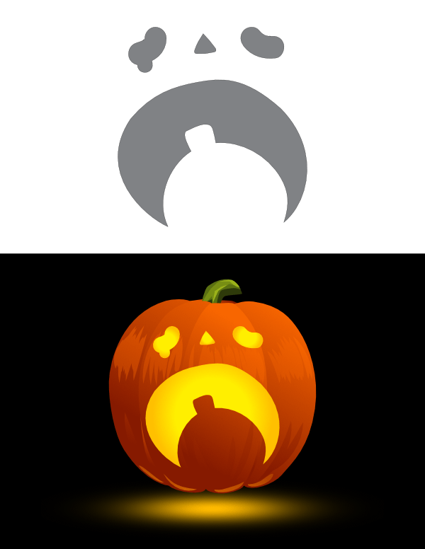 Printable Crying Jack-o'-lantern Face Pumpkin Stencil