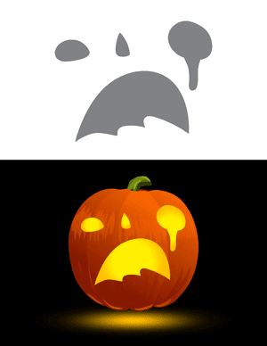 Crying Jack-o'-lantern Pumpkin Stencil