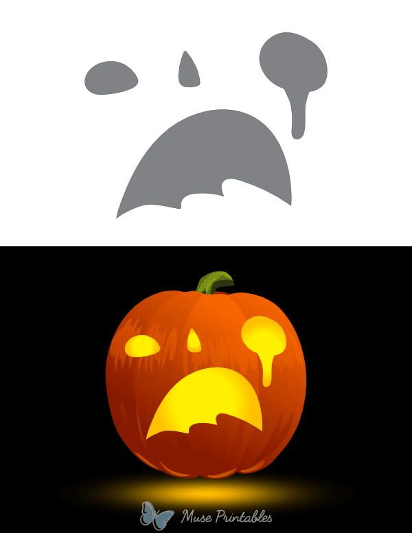 Crying Jack-o'-lantern Pumpkin Stencil