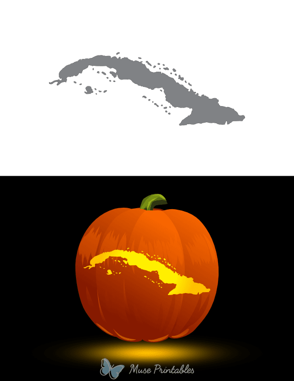 Cuba Pumpkin Stencil
