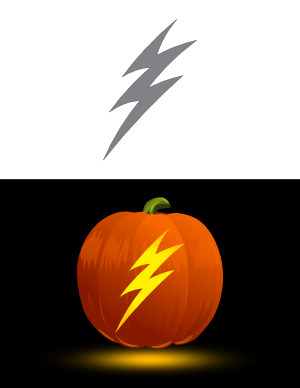 Curved Lightning Bolt Pumpkin Stencil