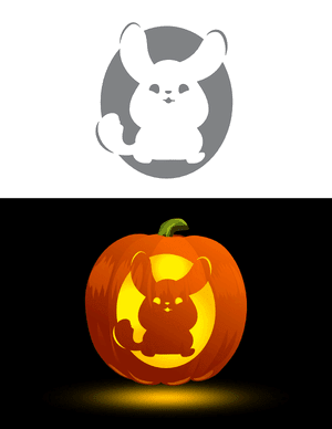 Cute Chinchilla Pumpkin Stencil