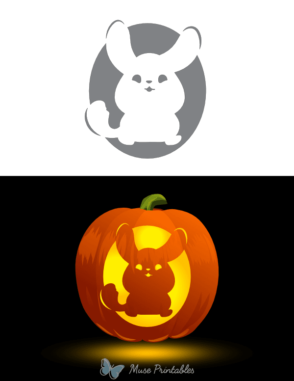 Cute Chinchilla Pumpkin Stencil