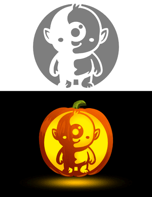 Cute Cyclops Pumpkin Stencil
