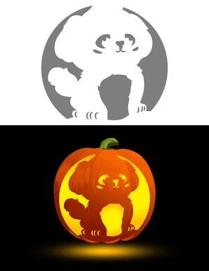 Cute Dog Pumpkin Stencil