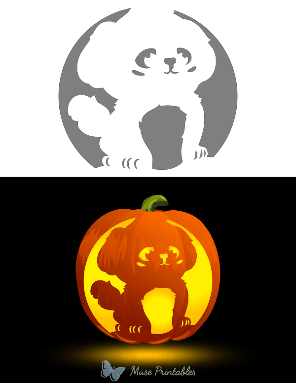 Cute Dog Pumpkin Stencil