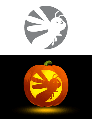 Cute Dragonfly Pumpkin Stencil