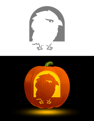 Cute Eagle Side View Pumpkin Stencil