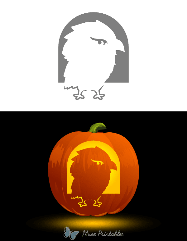 Cute Eagle Side View Pumpkin Stencil