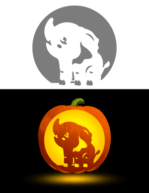 Cute Elephant Pumpkin Stencil