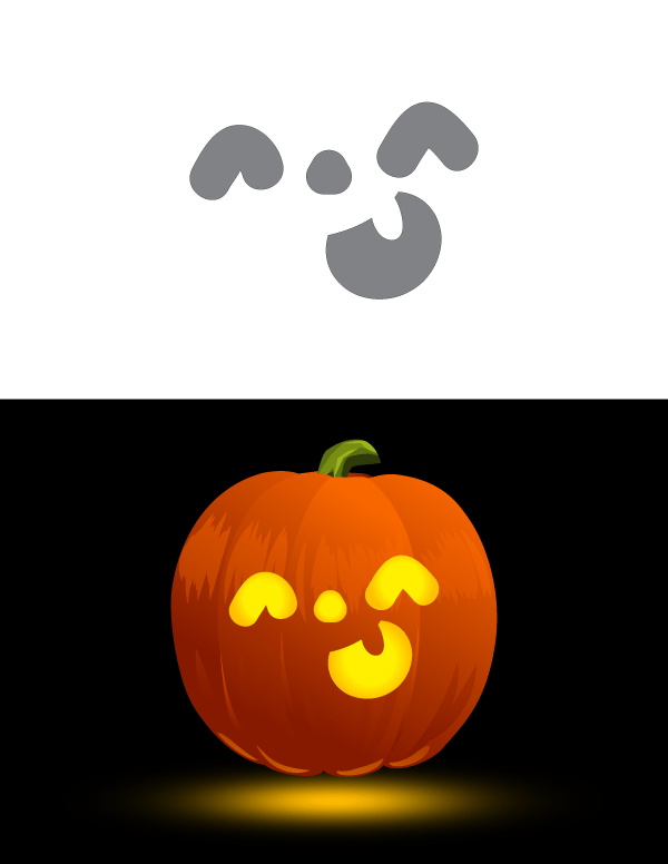 Printable Cute Face Pumpkin Stencil