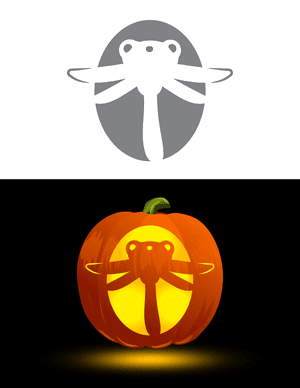 Cute Flying Dragonfly Pumpkin Stencil