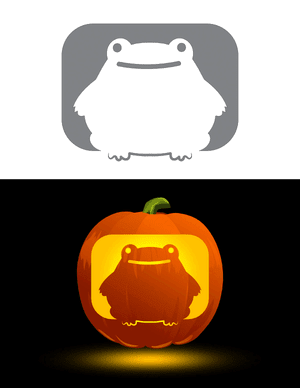 Cute Frog Pumpkin Stencil