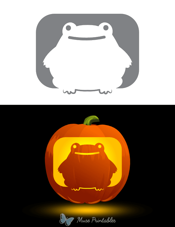 Cute Frog Pumpkin Stencil