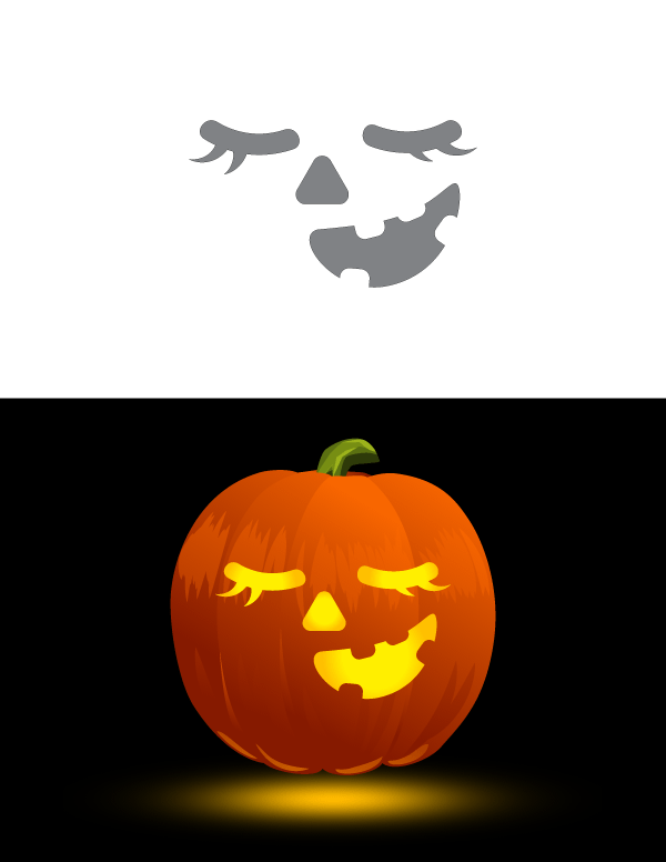 Cute Girly Pumpkin Carving Stencils