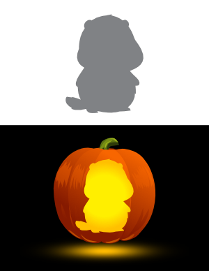 Cute Groundhog Pumpkin Stencil