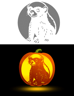 Cute Honey Badger Pumpkin Stencil