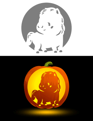 Cute Horse Pumpkin Stencil