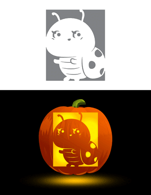 Cute Ladybug Pumpkin Stencil