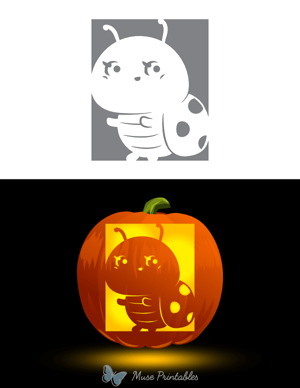 Cute Ladybug Pumpkin Stencil