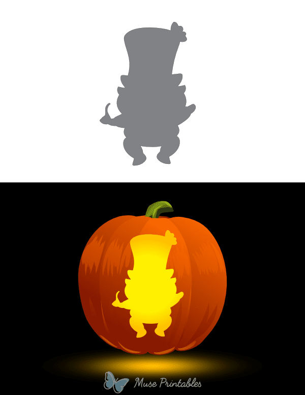 Cute Leprechaun Pumpkin Stencil