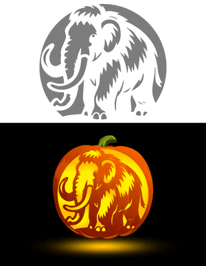 Cute Mammoth Pumpkin Stencil