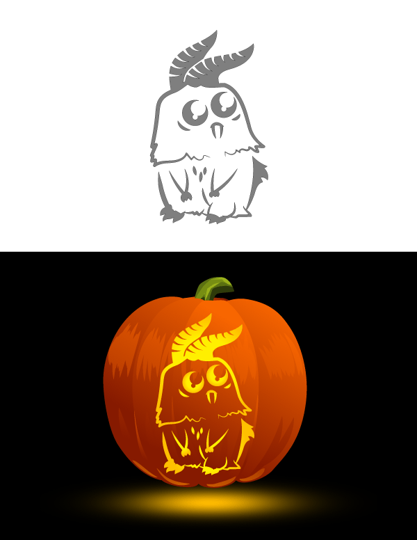 Cute Monster Pumpkin Stencil