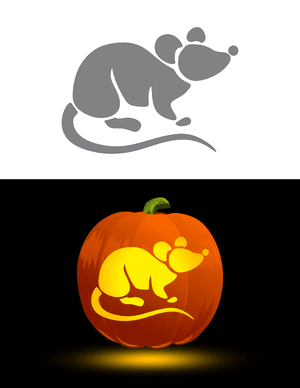 Cute Mouse Pumpkin Stencil
