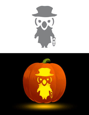 Cute Plague Doctor Pumpkin Stencil