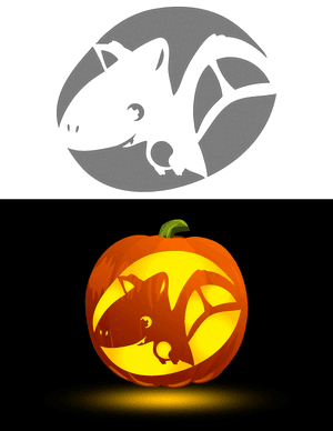 Cute Pterodactyl Pumpkin Stencil