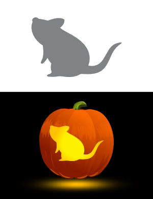 Cute Rat Pumpkin Stencil
