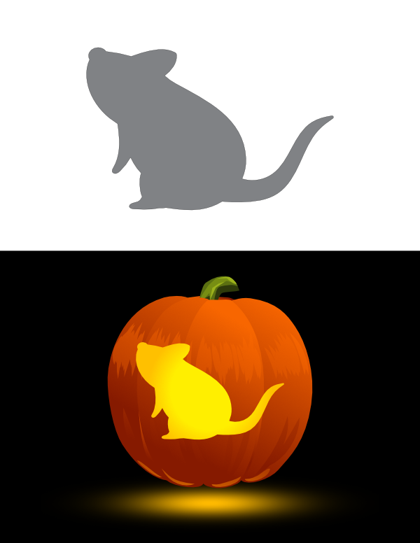 Printable Cute Rat Pumpkin Stencil