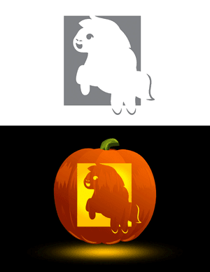 Cute Rearing Horse Pumpkin Stencil