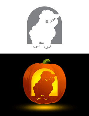 Cute Sheep Pumpkin Stencil