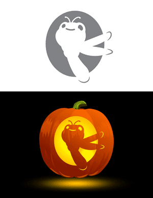 Cute Smiling Dragonfly Pumpkin Stencil