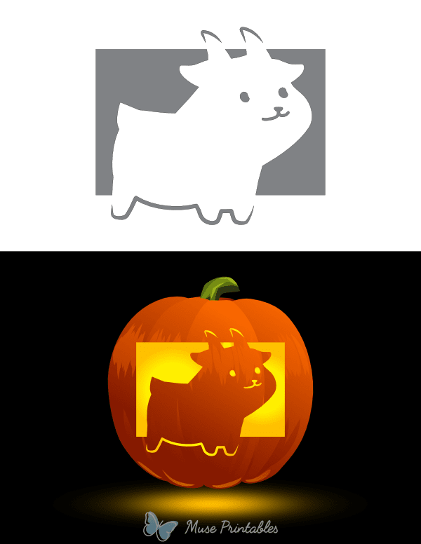 Cute Standing Goat Pumpkin Stencil