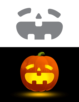 Cute Toothy Face Pumpkin Stencil