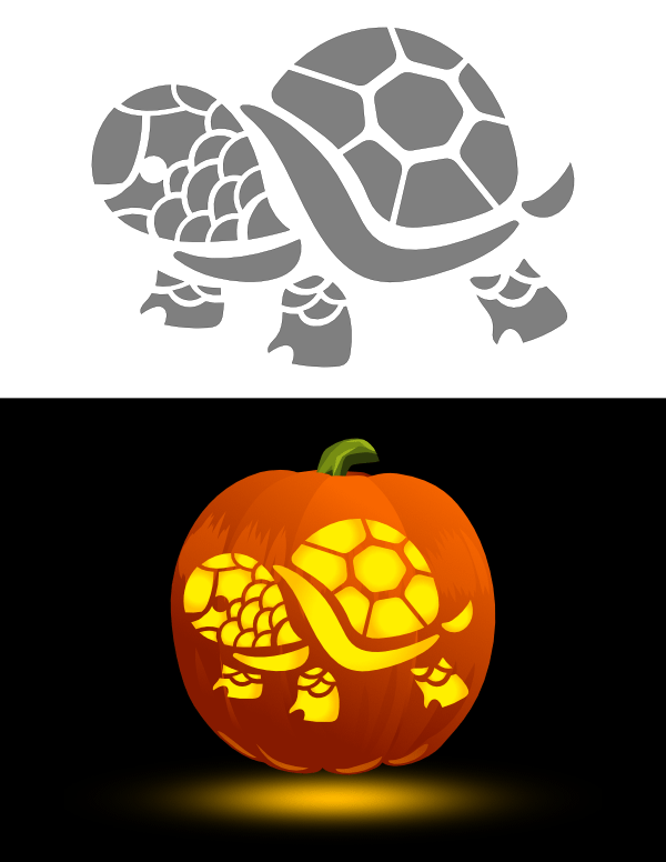Cute Turtle Pumpkin Stencil
