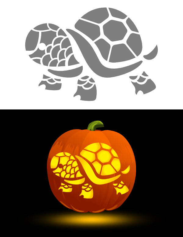 Printable Cute Turtle Pumpkin Stencil