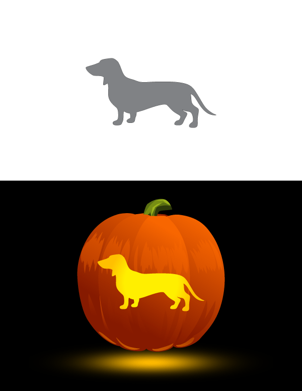 Printable Dachshund Pumpkin Stencil