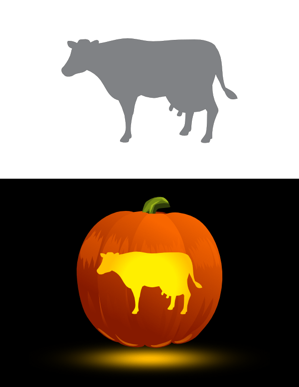 Dairy Cow Side View Pumpkin Stencil