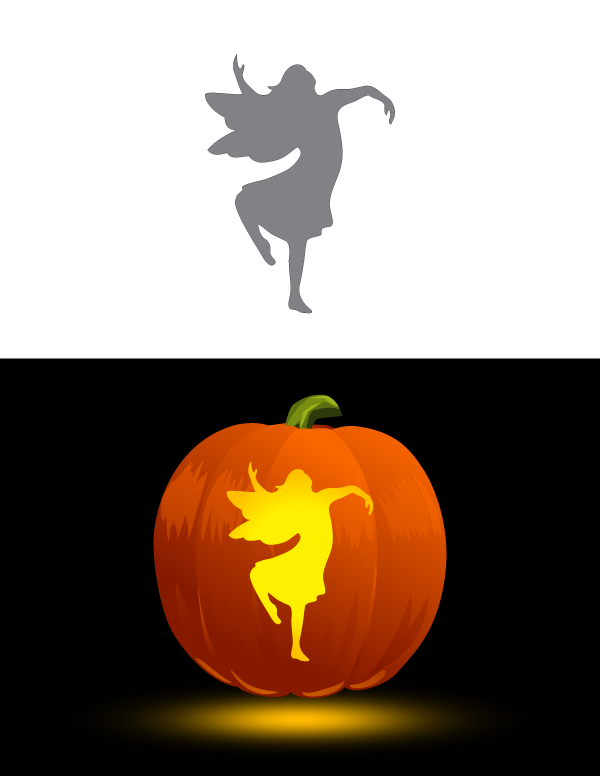 Dancing Fairy Pumpkin Stencil