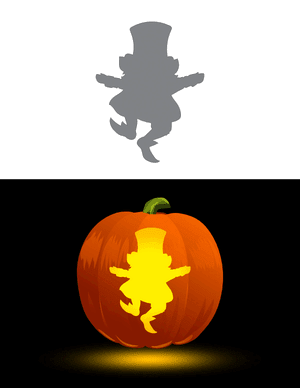 Dancing Leprechaun Pumpkin Stencil