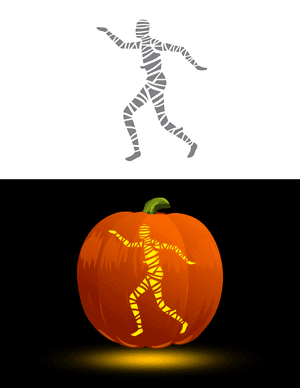 Dancing Mummy Pumpkin Stencil