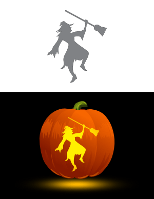 Dancing Witch Pumpkin Stencil