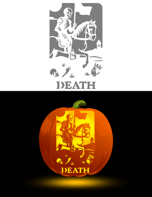 Death Tarot Card Pumpkin Stencil