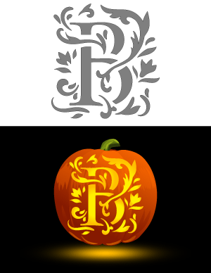 Decorative Letter B Pumpkin Stencil